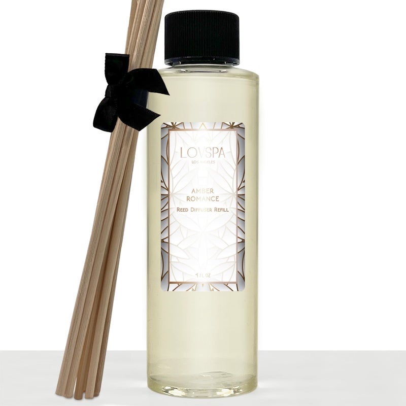 LOVSPA Amber Romance Diffuser Oil - Luxury Essential Oils for Diffuser Refill & Air Freshener Room Spray - Long-Lasting & Natural Home Fragrance, Scented Oil for Diffusers, USA Made, 4oz - Image 1